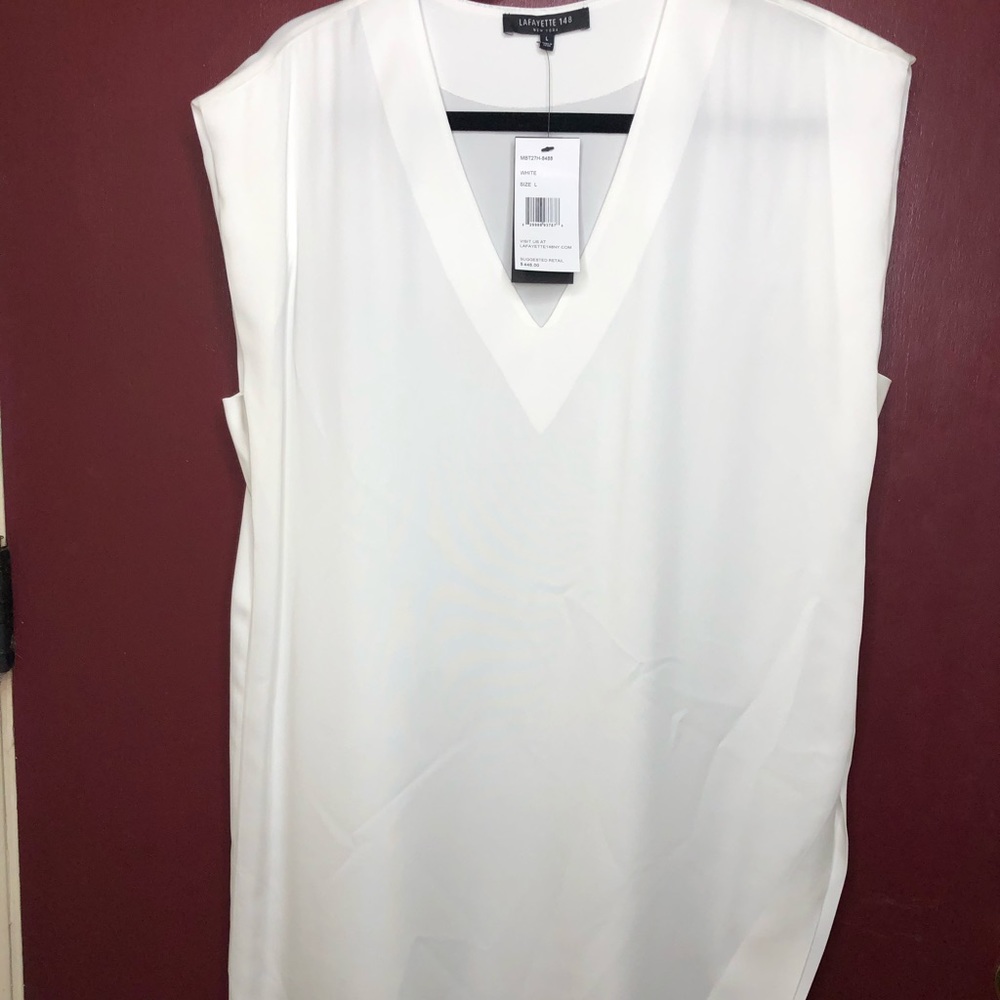 Lafayette 148 Stretch Dress w/Slit